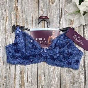 Women’s Chelsey Floral Lace Unlined Underwire Bra Size 32B